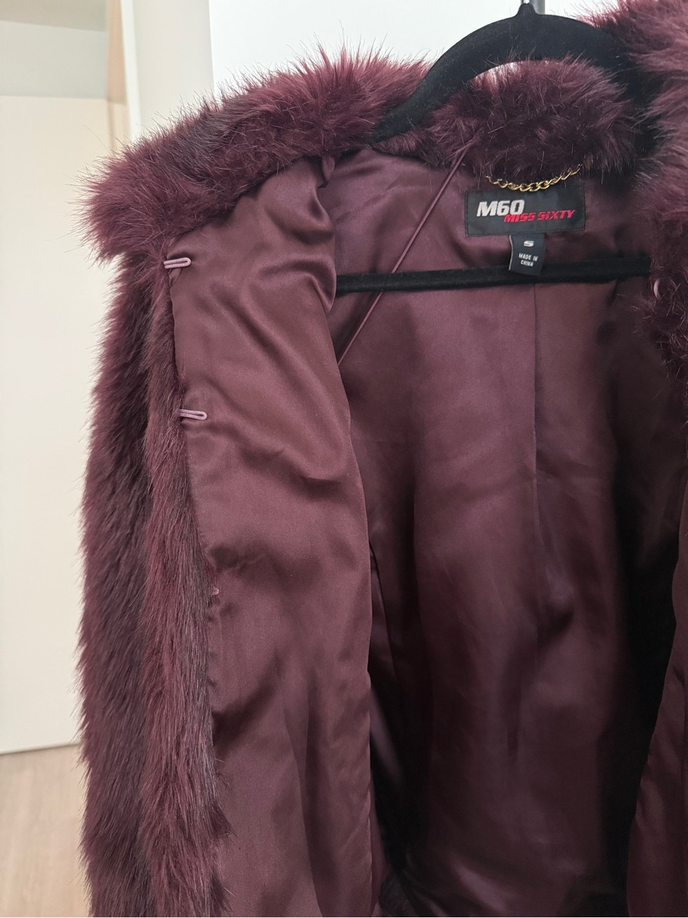 Vintage Miss Sixty Y2K Faux Fur Coat With Mittens - Picture 9 of 16